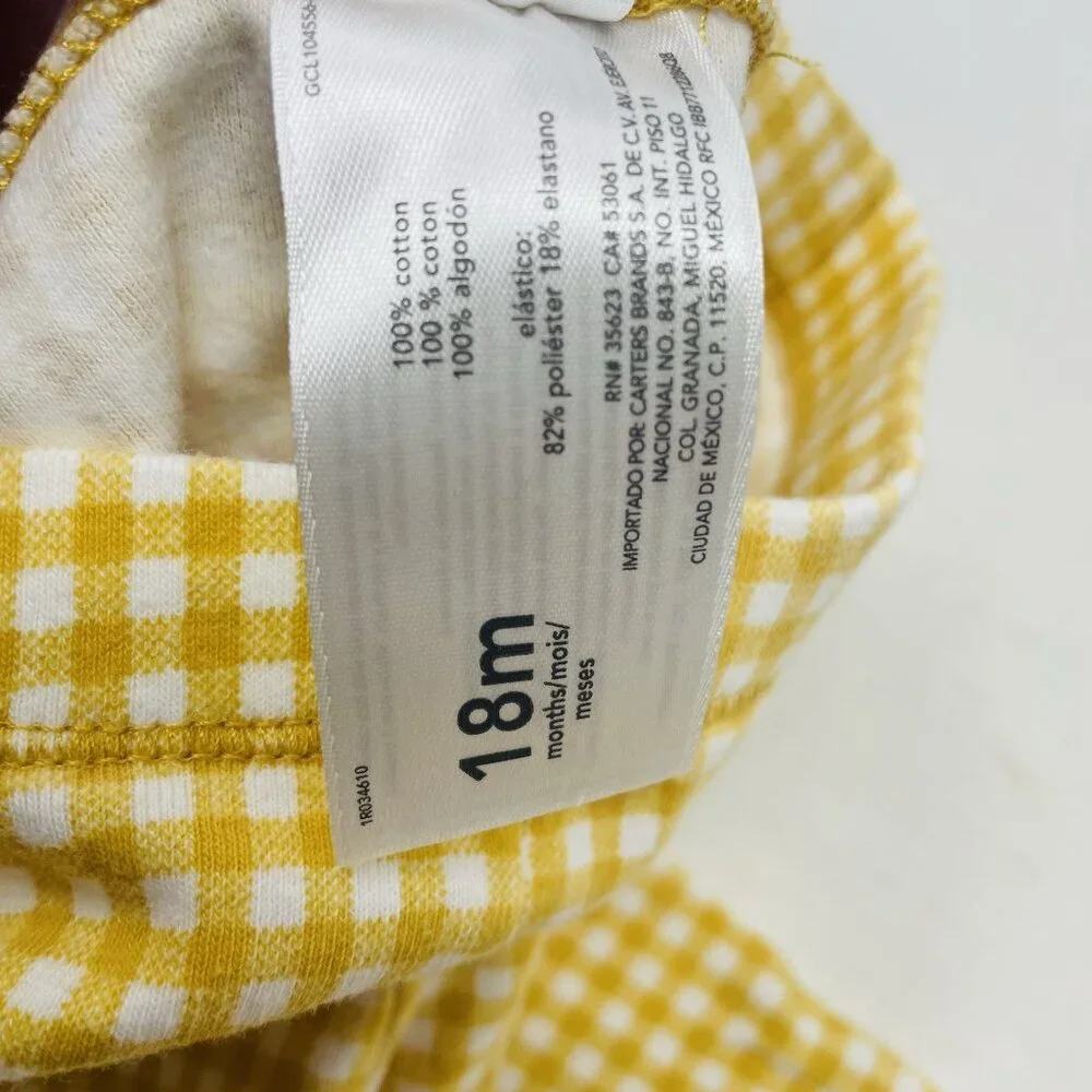 Carters Baby Girls 18 Months Cute & Kind Fall Floral Gingham 3 Piece Set 936‎
